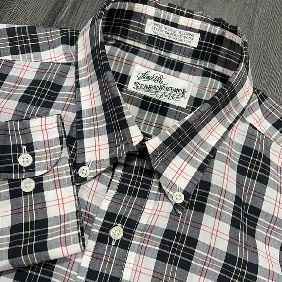 Sears Roebuck Other - Vintage Sears Roebuck Shirt Mens Medium 15.5 32/33 Tartan Plaid Button Up 80s